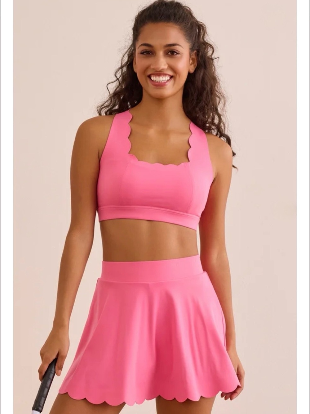 Altar’d State Pink Scalloped Athletic Set